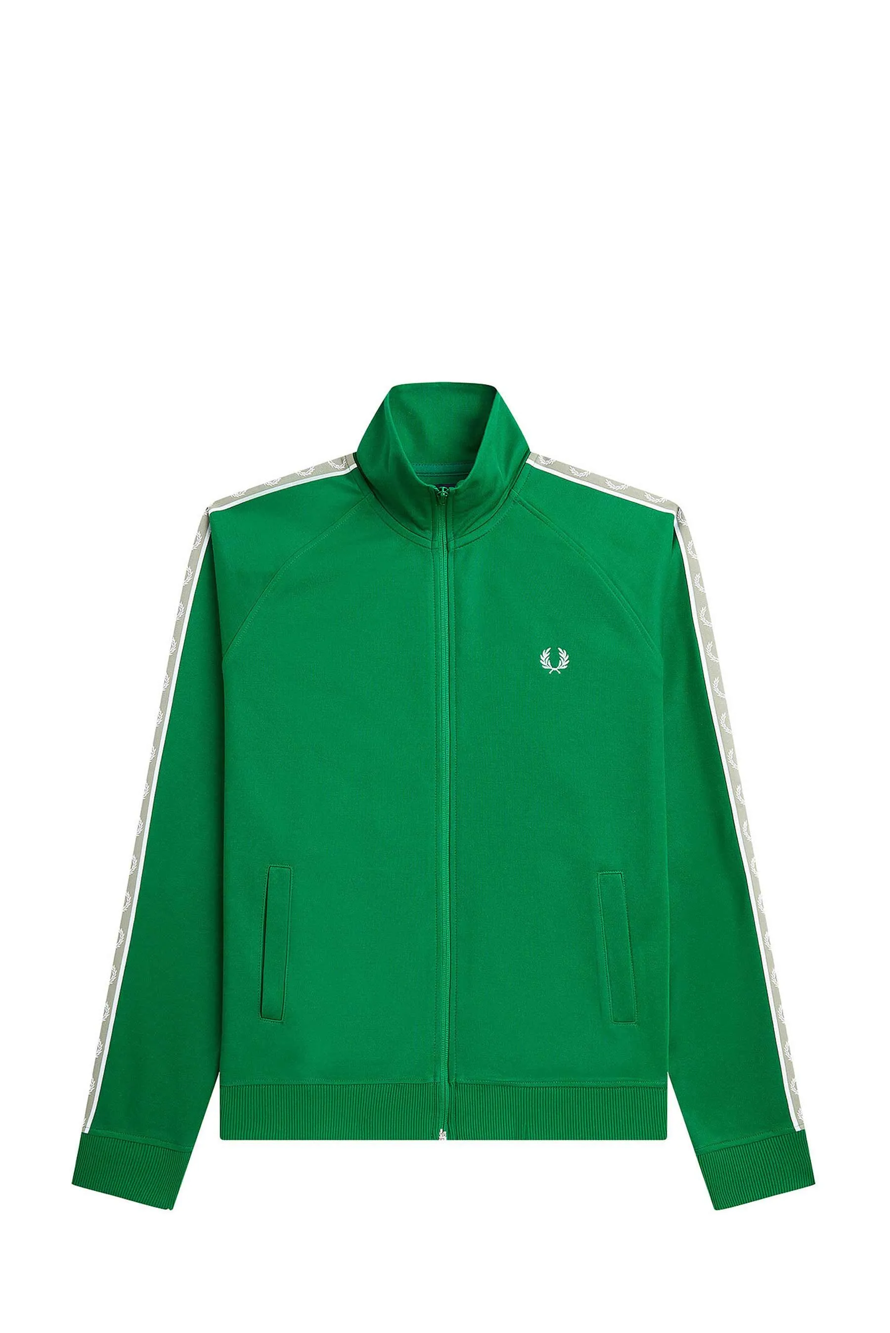 TRACKTOP DA UOMO FRED PERRY VERDE FETTUCCIA CON LOGO A CONTRASTO